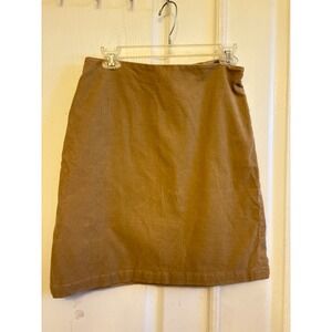 Vintage Gap 2006 Corduroy Mini Skirt Tan Camel High Waisted Back Zip Size 2
